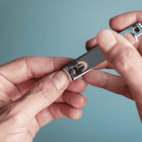 Nails trimmed by nailcutter